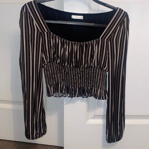 Cropped square neck top